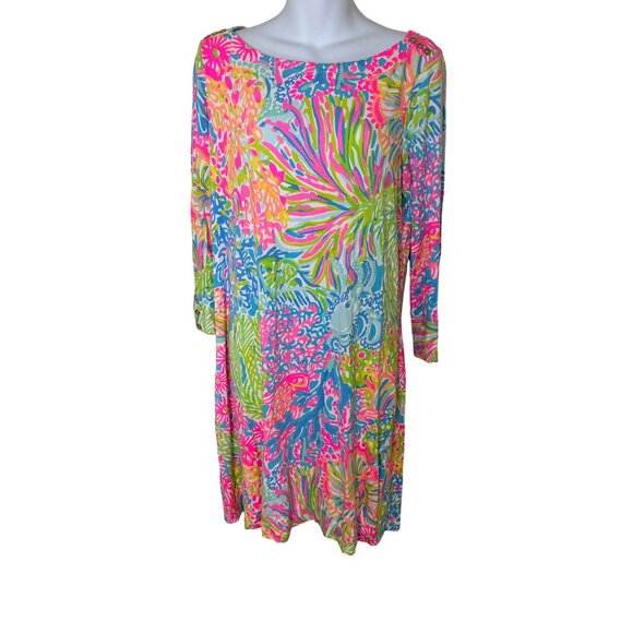 Lilly Pulitzer Womens Sophie Dress Large Rayon/Spandex 3/4 Sleeve Travel Dress - Picture 2 of 6